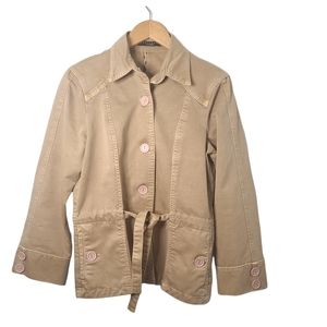 Sanctuary 100% cotton tan military style  coat size M.